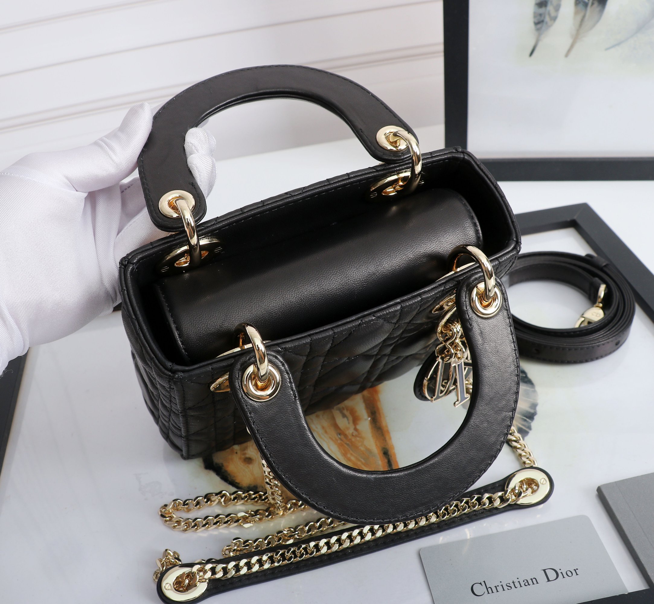 Mini Lady Dior Bag Black Cannage Lambskin